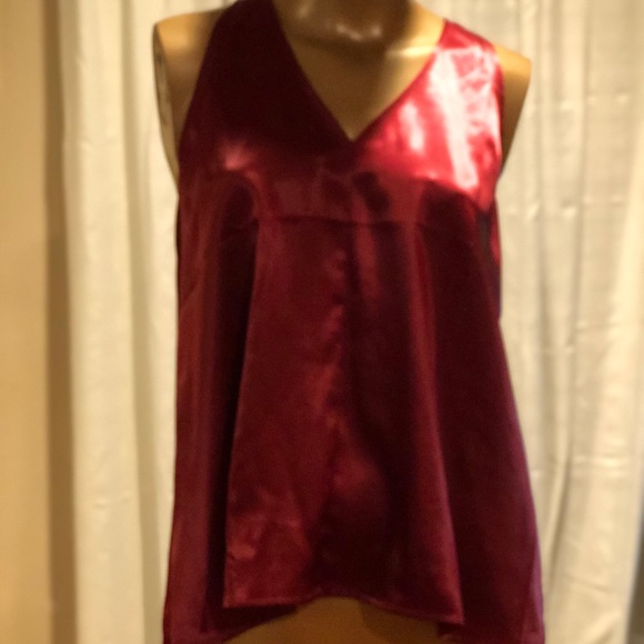 Loft draped back red satin top - Picture 4 of 5